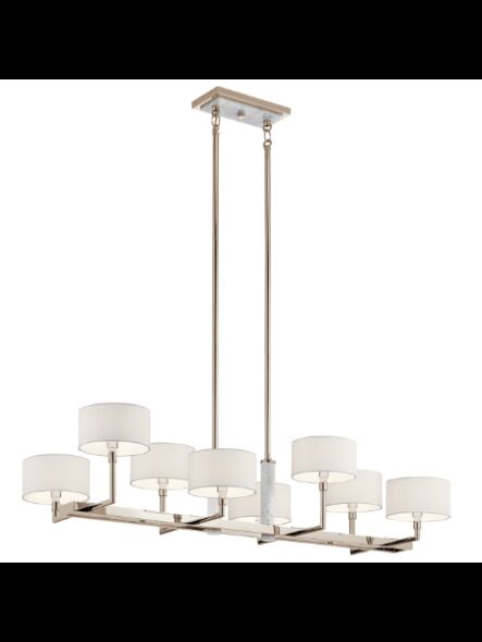 Kichler 52054PN 8-Lights Polished Nickel 60W Linear Chandelier
