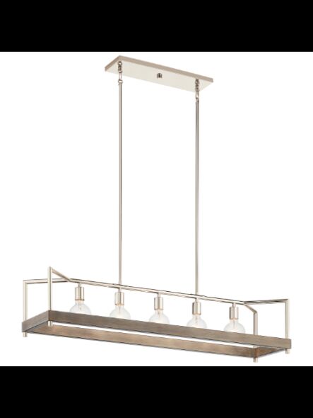 Kichler 52091DAG 5-Lights Distressed Antique Gray 75W Linear Chandelier