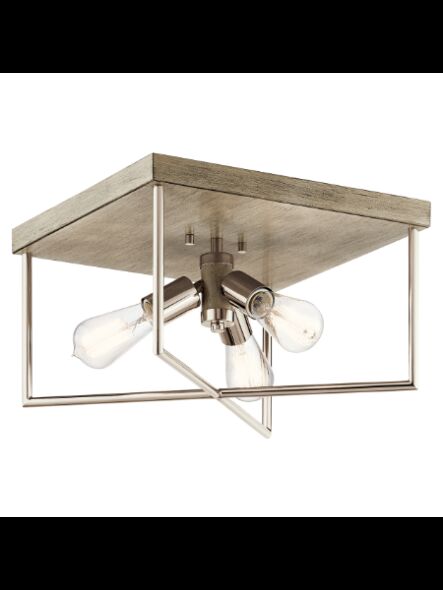 Kichler 52094DAG 3-Lights Distressed Antique Gray 75W Flush Mount Ceiling Light