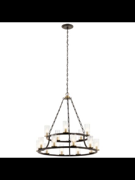 Kichler 52109OZ 15-Lights Olde Bronze 60W Round Chandelier