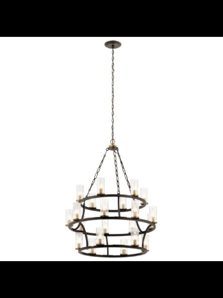 Kichler 52110OZ 21-Lights Olde Bronze 40W Round Chandelier