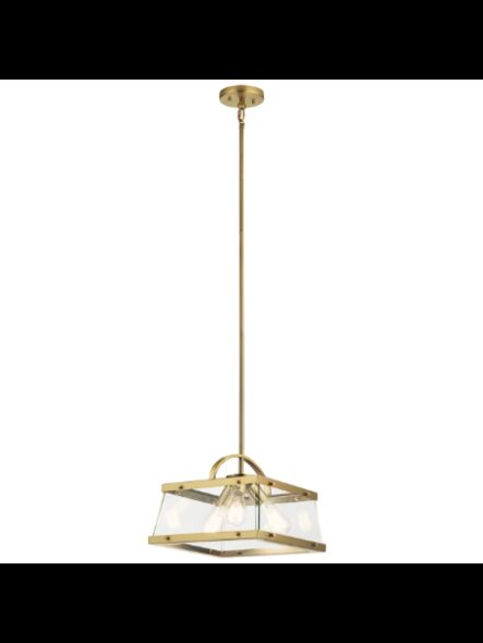 Kichler 52125BNB 3-Lights Brushed Natural Brass 75W Drum Pendant