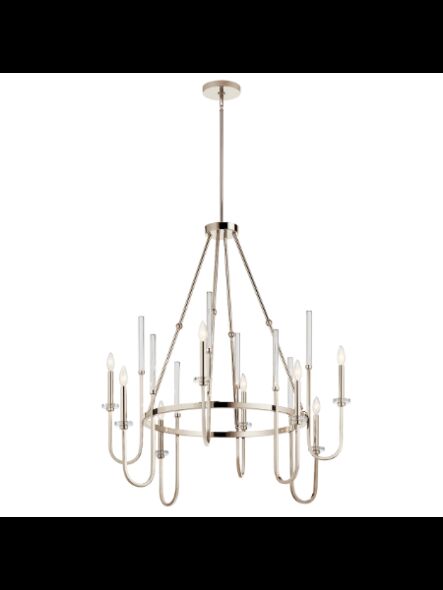 Kichler 52210PN 8-Lights Polished Nickel 60W 1-Tier Chandelier
