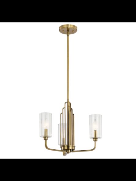 Kichler 52410BNB 3-Lights Brushed Natural Brass 60W 1-Tier Chandelier