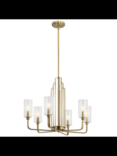 Kichler 52411BNB 6-Lights Brushed Natural Brass 60W 1-Tier Chandelier