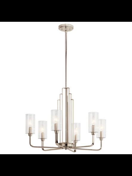Kichler 52411PN 6-Lights Polished Nickel 60W 1-Tier Chandelier