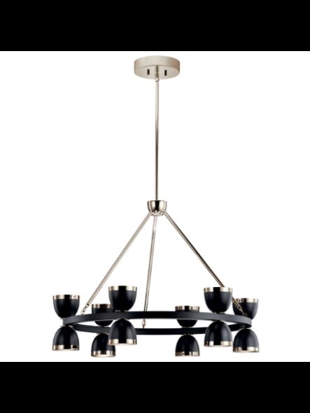 Kichler 52418BKLED 12-Lights Black LED Round Chandelier