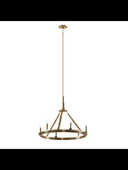 Kichler 52420BNB 6-Lights Brushed Natural Brass 60W Round Chandelier