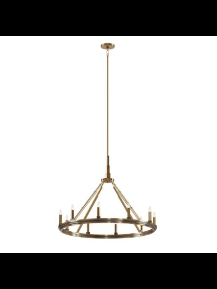 Kichler 52421BNB 10-Lights Brushed Natural Brass 60W Round Chandelier