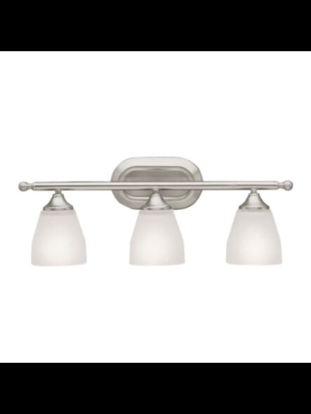 Kichler 5448NI 3-Lights Brushed Nickel 100W Vanity Light