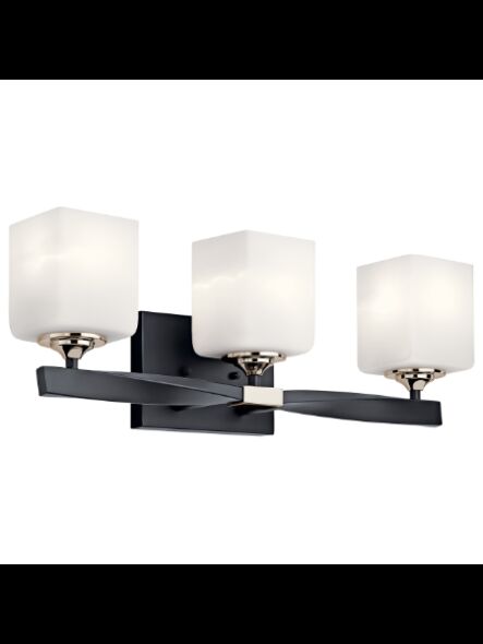 Kichler 55002BK 3-Lights Black 75W Vanity Light