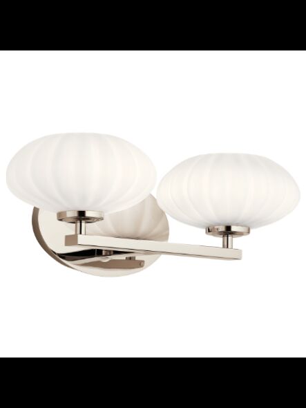 Kichler 55024PN 2-Lights Polished Nickel 50W Vanity Light