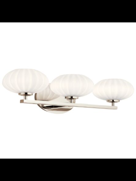 Kichler 55025PN 3-Lights Polished Nickel 50W Vanity Light