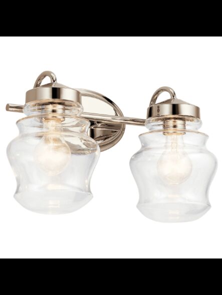 Kichler 55038PN 2-Lights Polished Nickel 75W Vanity Light