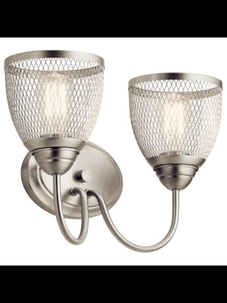 Kichler 55042NI 2-Lights Brushed Nickel 75W Vanity Light