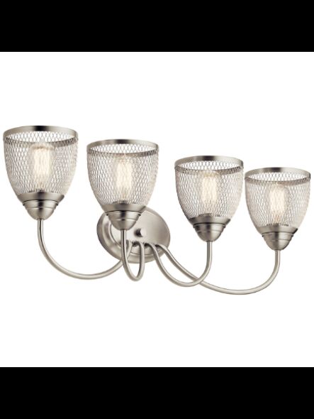 Kichler 55044NI 4-Lights Brushed Nickel 75W Vanity Light
