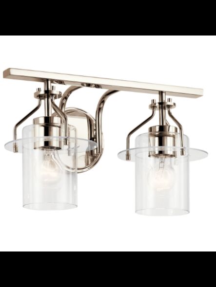 Kichler 55078PN 2-Lights Polished Nickel 75W Vanity Light