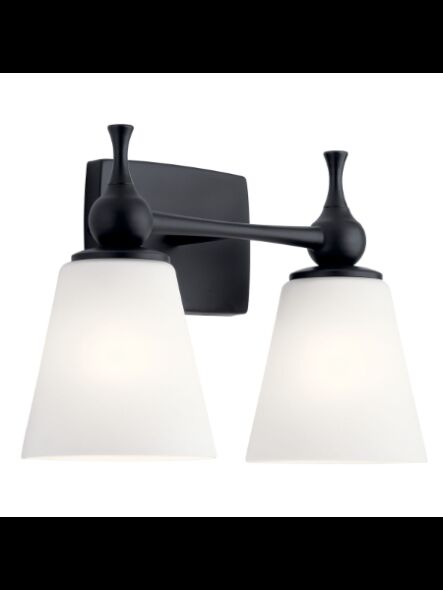 Kichler 55091BK 2-Lights Black 75W Vanity Light