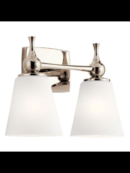 Kichler 55091PN 2-Lights Polished Nickel 75W Vanity Light