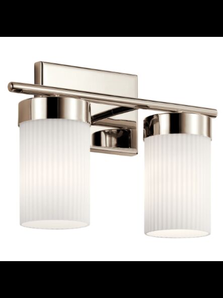 Kichler 55111PN 2-Lights Polished Nickel 100W Vanity Light