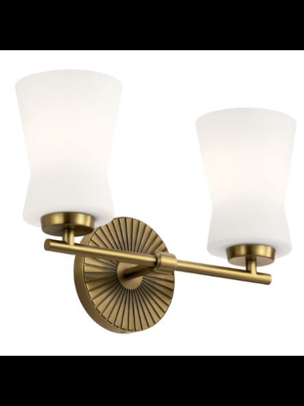 Kichler 55116BNB 2-Lights Brushed Natural Brass 75W Vanity Light