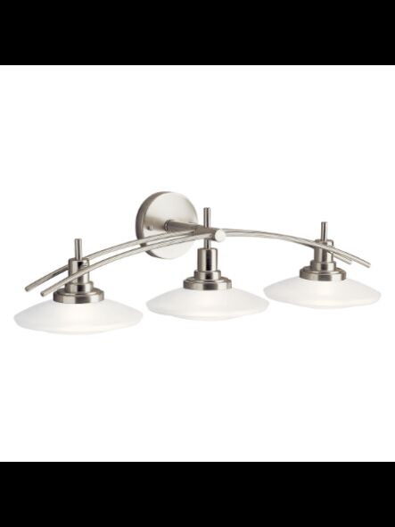 Kichler 6463NI 3-Lights Brushed Nickel 100W Vanity Light