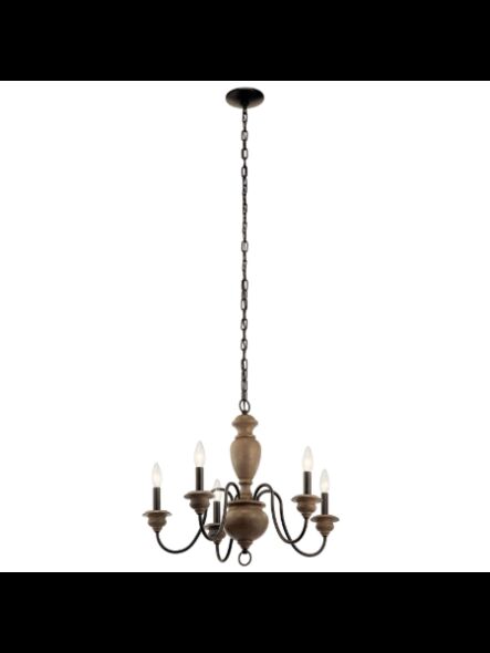 Kichler 82270 5-Lights Olde Bronze 60W 1-Tier Chandelier