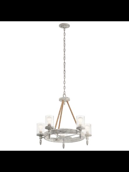 Kichler 82288 5-Lights Distressed Antique White 60W 1-Tier Chandelier