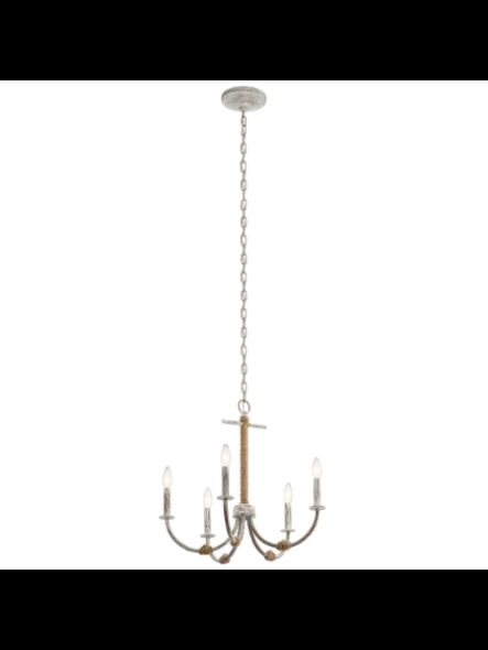 Kichler 82290 5-Lights Distressed Antique White 60W 1-Tier Chandelier