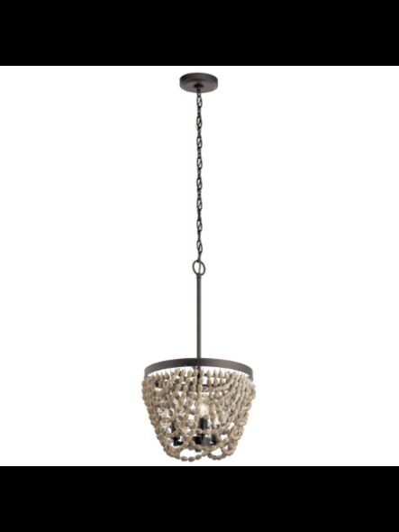 Kichler 82299 3-Lights Anvil Iron 60W 1-Tier Chandelier