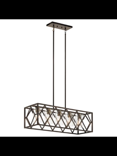 Kichler 82317 5-Lights Olde Bronze 60W Linear Chandelier