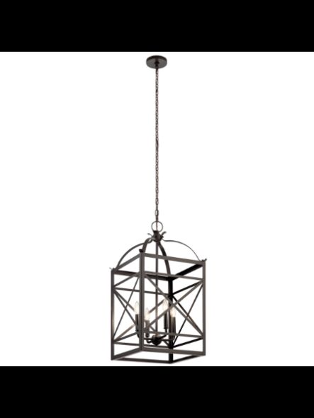 Kichler 82339 4-Lights Aged Bronze 60W Foyer Pendant