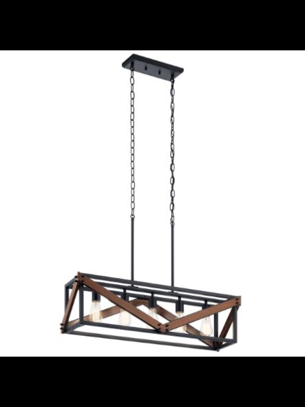 Kichler 82345 5-Lights Distressed Black 60W Linear Chandelier