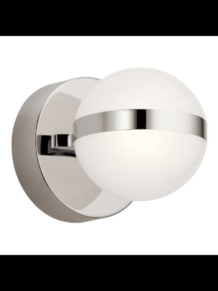 Kichler 85090PN 1-Light Polished Nickel 12W LED Vanity Light