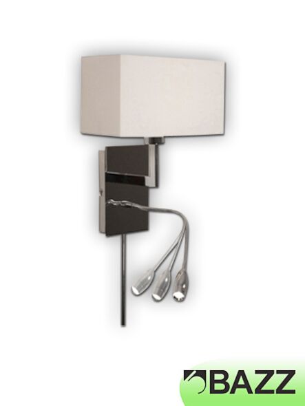 bazz hilo chrome wall light w/ led reading lamp m2011l