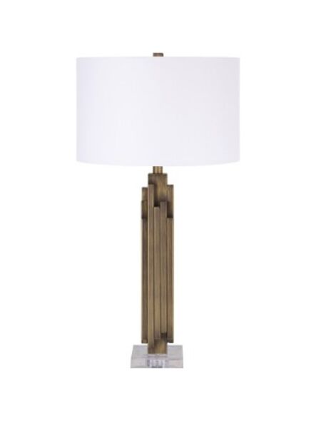 Renwil table lamp with modern design featuring a sleek base and soft fabric shade