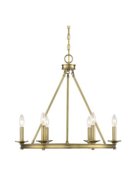 Savoy House lighting essentials middleton chandelier in warm brass finish