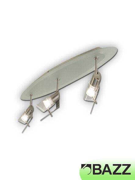 bazz accent 3-multidirectionnal spots textured glass track light tr3833wh