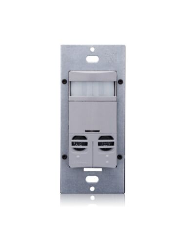Occupancy-Sensor-Multi-Technology-PIR-Sensor-Ultrasonic-Sensor-Wall-Switch-Dual-Relay-Gray