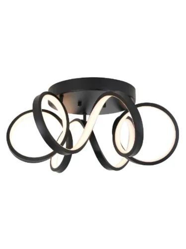 Artika FM-SR-BL Swirl 28W Black Semi Flush Mount