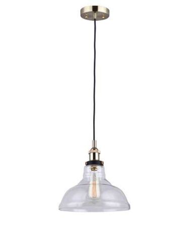 canarm verona ipl397b01bsb 1-light polished brass and black pendant light