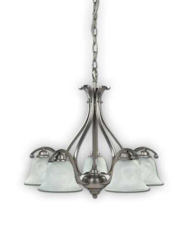 Canarm Michael 5 Light Brushed Pewter Chandelier ICH372A05BPT (fixturewshade)