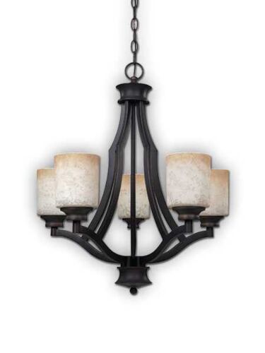Canarm Warren 5 Light Rubbed Antique Bronze Chandelier ICH375A05RA (fixturewshade)