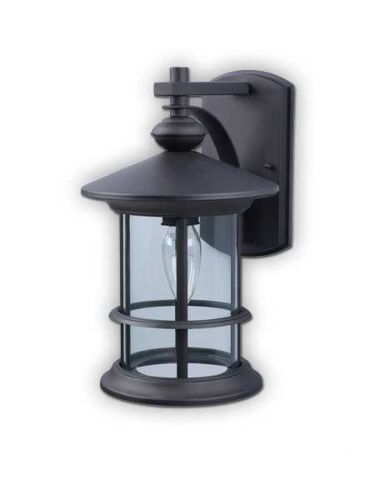 canarm treehouse 1 light black wall light iol124bk