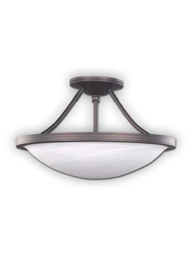 Canarm Alabaster 3 Light Oil Rubbed Bronze Semi-Flush ISF41 ORB (fixturewshade)