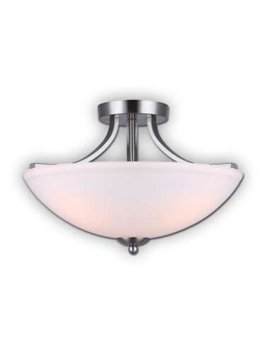 Canarm Bay 3 Light Brushed Nickel Semi-Flush ISF575A03BN (fixturewshade)