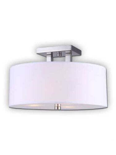 Canarm River 3 Light Brushed Nickel Semi-Flush ISF578A03BN (fixturewshade)