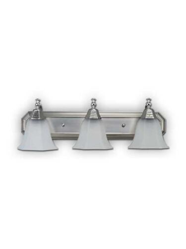 Canarm Vanity 3 Light Brushed Pewter Chrome Wall Light IVL303 BPT/CH (fixturewshade)