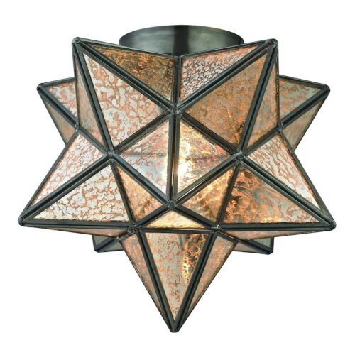 ELK Home Moravian Star 1145-003 Antique Mercury 1 Light 60W Flush Mount