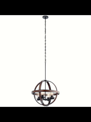 Kichler 34822 4-Lights Distressed Black 60W Pendant